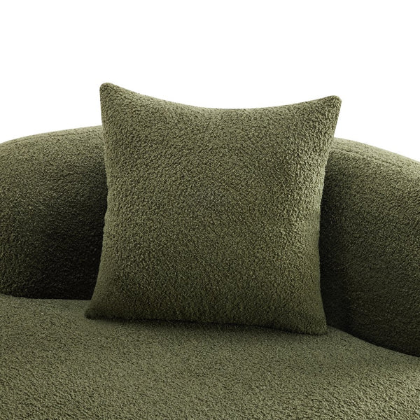 English Elm 66.93 Inch Curved Teddy Velvet Loveseat Sculptural Compact Sofa for Apartments Green W3612P406627