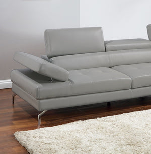 English Elm Light Gray Contemporary 2pc Sectional Sofa Set with Right Chaise, Adjustable Headrests & Armrest B011S01202