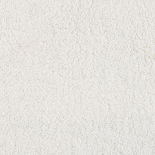 English Elm Sunny Plush Square Ottoman in Ivory Faux Sheepskin Upholstery — Modern Cozy Accent Seat, 35"W B062P344945