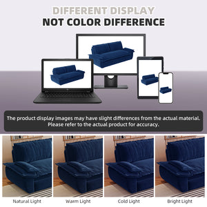 English Elm 73.2" Queen Sleeper Sofa Convertible Corduroy Loveseat for Guest Room or Living Space Blue W1885S00332