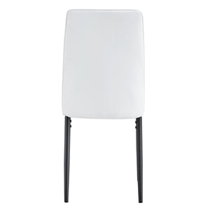 English Elm 7 Piece Faux Marble Dining Set with 55" Table and 6 Ergonomic PU Leather Chairs, Sturdy Modern Design SQ000750AAK