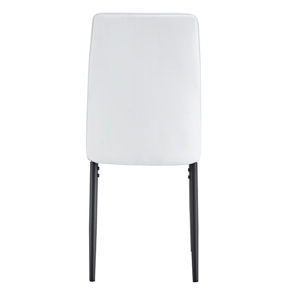 English Elm 7 Piece Faux Marble Dining Set with 55" Table and 6 Ergonomic PU Leather Chairs, Sturdy Modern Design SQ000750AAK