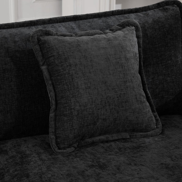 English Elm Wider Armrest 3-Seat Sectional Sofa - Modern Chenille Couch For Living Room, Easy Assembly, Black W1143S00040-GIGA