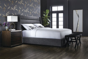 Sunpan Emmit Upholstered Bed with Modern Channel Tufting – No Box Spring Needed for Ultimate Comfort King