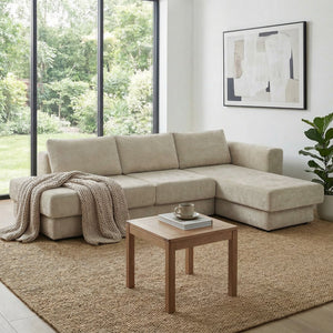 English Elm L-shaped Chenille Sectional Sofa with Deep Modular Seating and Layered Cushion Comfort Brown N763S000090D
