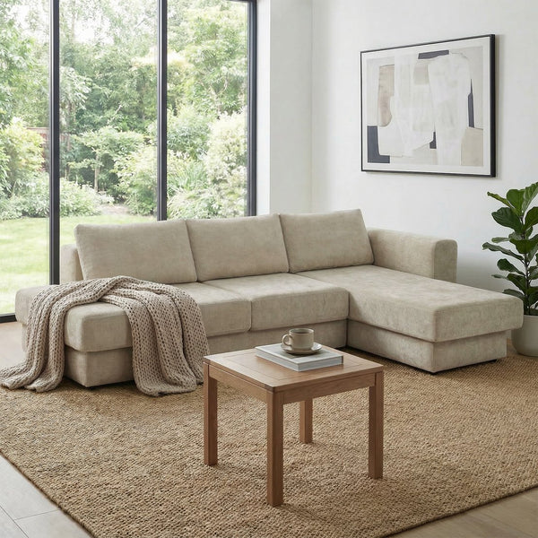English Elm L-shaped Chenille Sectional Sofa with Deep Modular Seating and Layered Cushion Comfort Brown N763S000090D
