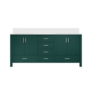 English Elm Green Double Bath Vanity 72 in W x 22 in D with Cultured Marble Top — Solid Wood, Soft-Close, Ample Storage, Scratch-Resistant Surface B2731P259120