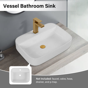 English Elm Bothwa Square Ceramic Vessel Sink Glossy White Cupc Certified Countertop Bath Basin B2724P262845