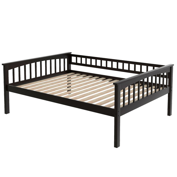 English Elm Full Over Bunk Bed Convertible Pine Frame with Storage Drawers for Kids Rooms Espresso GX000241AAP