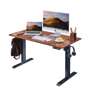 English Elm Electric Sit Stand Desk with Seamless One Piece Top and Industrial Steel Frame W1769P345628