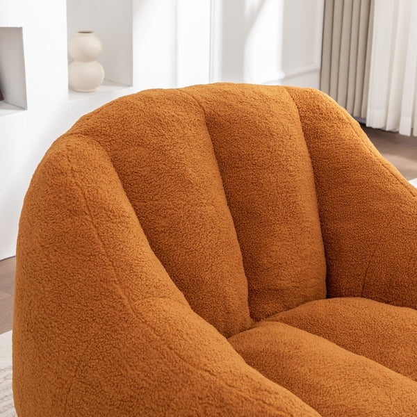English Elm Bean Bag Chair Oversized Faux Fur Memory Foam Lounge Seat for Dorm or Living Room Yellow W2200P302136