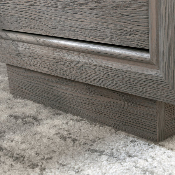 English Elm L-Shaped Desk - Spacious Brown Finish Workspace With Storage, Cord Management & Easy Assembly Options B356P367842