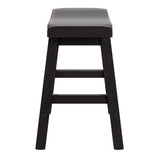 Homelegance By Top-Line Jarvis Saddle Seat 29-inch Bar Height Backless Stools (Set of 2) Black Rubberwood