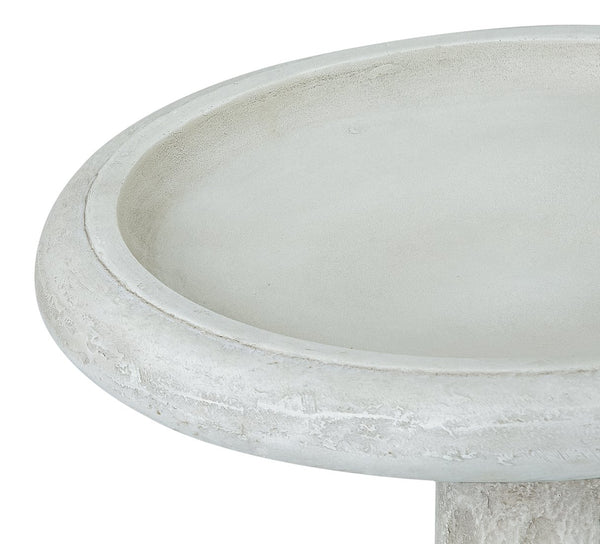 English Elm Polyresin Pedestal Birdbath with Faux Stone Finish for Garden Patio Outdoor Use N772P450050W