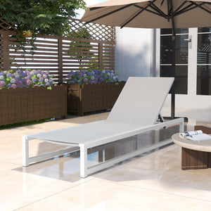English Elm Christopher Knight Home® - 5-Level Adjustable Outdoor Chaise Lounge - Durable Aluminum Frame, 5 Recline Positions For Comfort N779P281585W