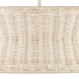 Phebe Chandelier - Elegant Coastal Design with Bleached Wicker Shade and Vanilla Finish for Homes