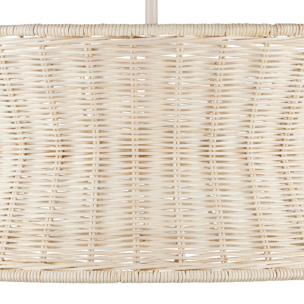 Phebe Chandelier - Elegant Coastal Design with Bleached Wicker Shade and Vanilla Finish for Homes