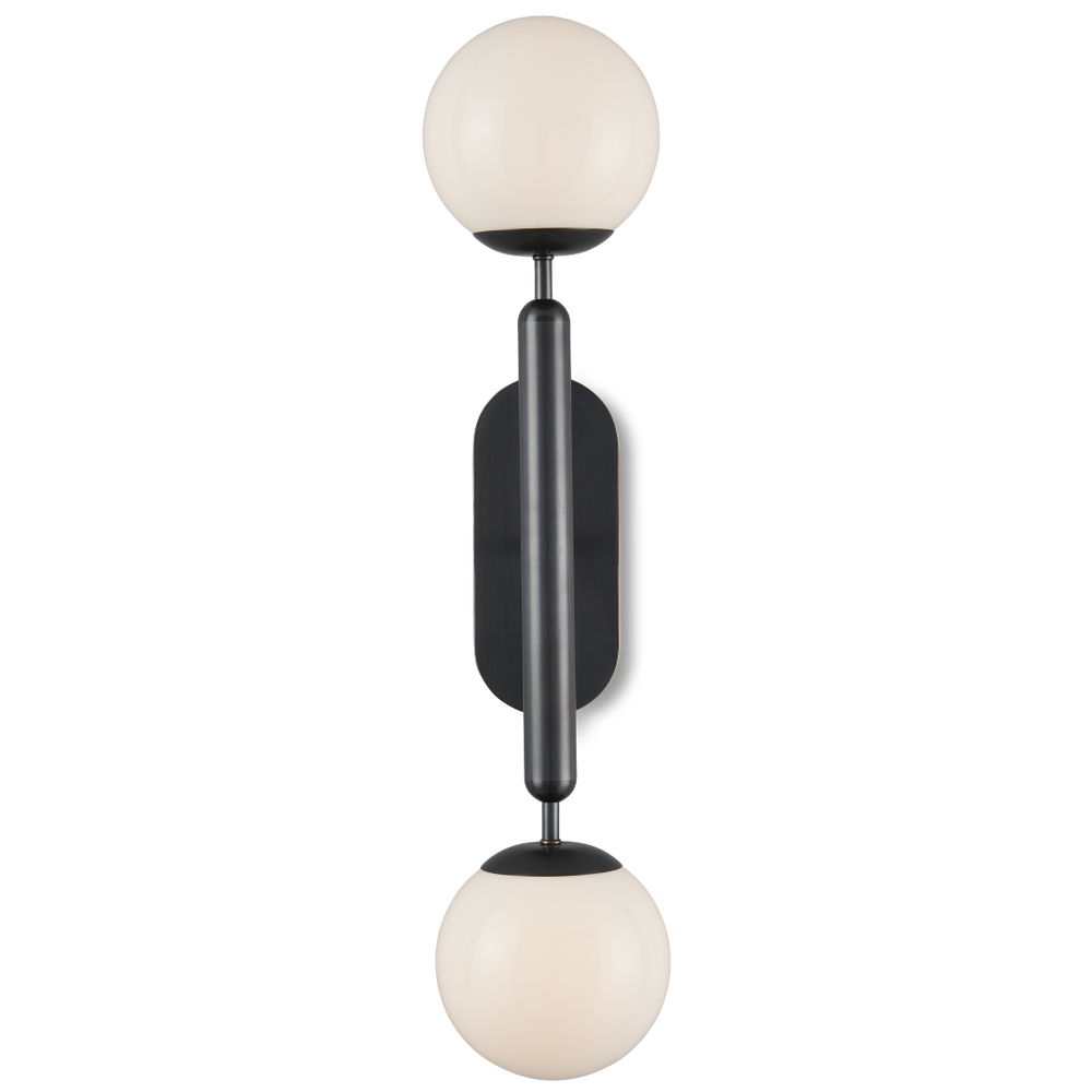 Barbican Double-Light Bronze Wall Sconce for Modern Bathrooms - Elegant Design with Glass Globes