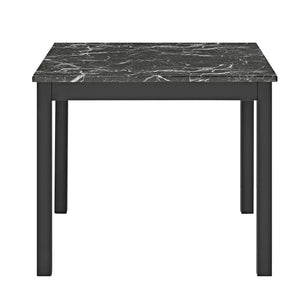 English Elm 5Pc Counter Height Dining Set With Faux Marble Table & Plush Upholstered Chairs For Stylish Dining B011P243216
