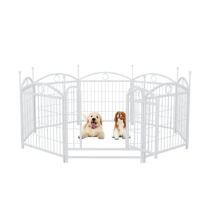 English Elm Dog Playpen 8 Panel Heavy Duty Iron Pet Enclosure Foldable Indoor Outdoor Exercise Pen W368P233997