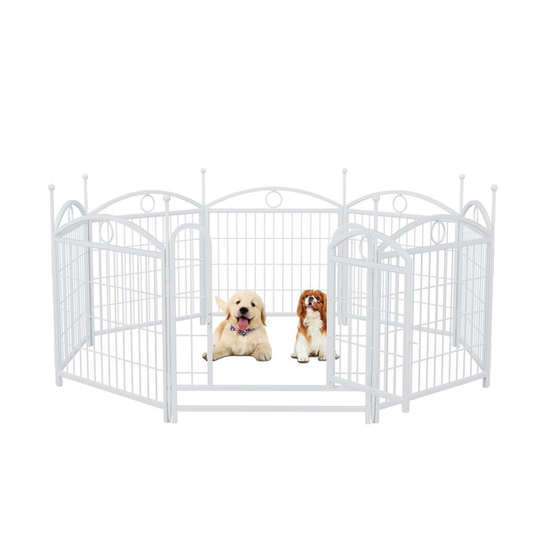 English Elm Dog Playpen 8 Panel Heavy Duty Iron Pet Enclosure Foldable Indoor Outdoor Exercise Pen W368P233997
