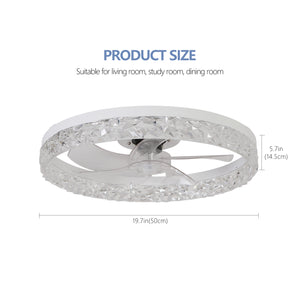 English Elm Modern Acrylic Ceiling Fan Light with Remote, Dimmable LED Chandelier, 6-Speed Quiet Motor, Flush Mount Elegance W2312P374757