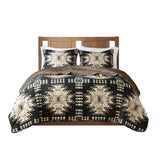 Woolrich Sierra Southwest Oversized Print Plush Quilt Set WR13-3324 Tan/Black