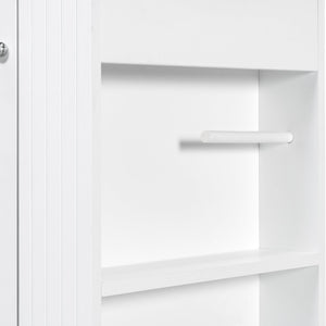 English Elm 20" Freestanding Bathroom Vanity Mdf Cabinet Ceramic Sink Open Shelves Powder Room White N725P364210K
