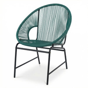 English Elm Nusa Outdoor 3 Piece Pe Rattan Chat Set with Iron Frame for Patio Balcony NUSA3PCSETTEL-N