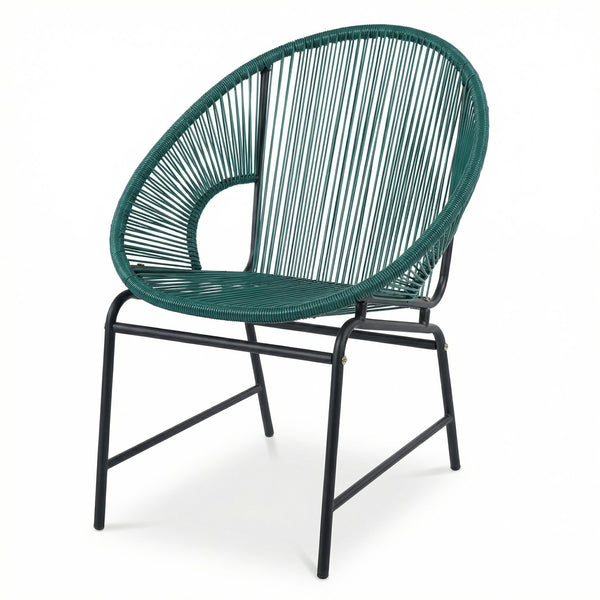 English Elm Nusa Outdoor 3 Piece Pe Rattan Chat Set with Iron Frame for Patio Balcony NUSA3PCSETTEL-N