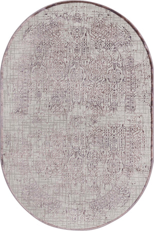 Unique Loom Aberdeen Stanhope Machine Made Border Rug Violet, Light Brown 5' 3" x 8' 0"