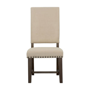 English Elm Set Of 2 Stylish Fabric Upholstered Dining Chairs In Beige & Smokey Black For Modern Spaces B016P369269-GIGA