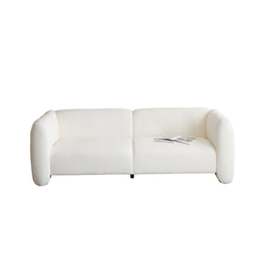 English Elm Tonson Wave Silhouette Boucle Three Seater Sofa Sculptural Modern Living Room Seating White N773IS00030CC
