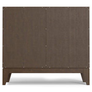 English Elm Harper Solid Wood Entryway Cabinet with Drawers Walnut Finish Tapered Legs B136P436065