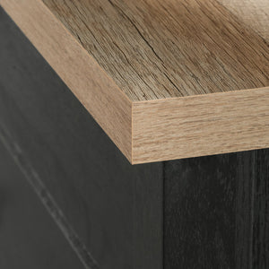 English Elm 4-Drawer Chest – Sleek Black Finish, Durable Engineered Wood, Contemporary Farmhouse Style, Easy Assembly B356P402626