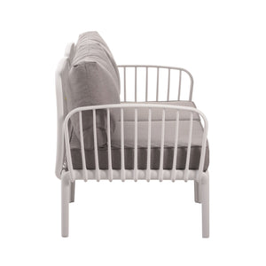 English Elm Christopher Knight Home® - 3 Piece Patio Conversation Set with Deep Seating Loveseat and Square Glass Coffee Table, Waterproof Cushions, Modern Outdoor Patio Furniture for Porch and Balcony (Seats 2, Heavy-Duty 400lb Capacity) White+gray N780P199459W