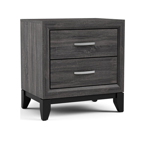 English Elm Contemporary Glam Nightstand Glossy White Lacquer Chrome Legs Dovetail Drawer Bedroom Gray B2741P435308