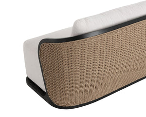 Sunpan BORA Sofa - Luxurious Louis Cream Outdoor Seat with Elegant Wicker Design & Weather-Resistant Comfort 111864V