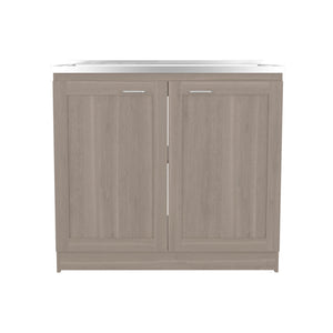 English Elm Montello White Utility Sink with Open Shelves for Laundry Mudroom Workspace B092S00280