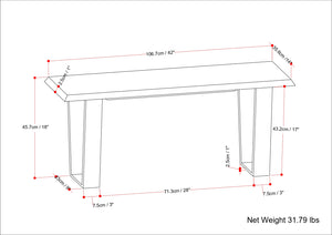 English Elm Lewis Handcrafted Cognac Acacia Bench with Gold U-Shaped Metal Legs, 42" Contemporary Accent Seat B136P158827