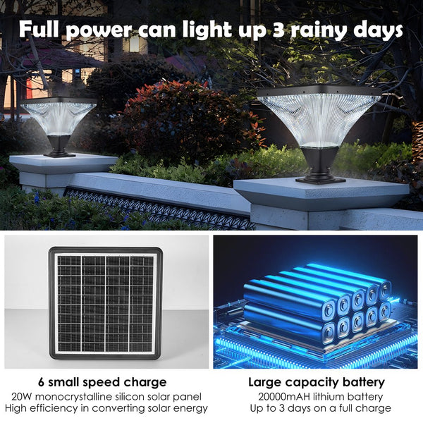 English Elm 15" Solar Outdoor Post Light LED with Remote, Dimmable Timer & Weatherproof Design for Garden Pathway W1340P181973