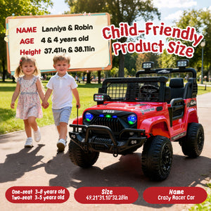 English Elm 24v Two Seater Kids Ride on Truck with Parental Remote and Four Wheel Suspension W1578P375445