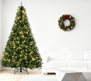 English Elm Christmas Tree Pre-lit 7 Foot Artificial Douglas Fir with 700 Warm Led Bulbs T3971P419214