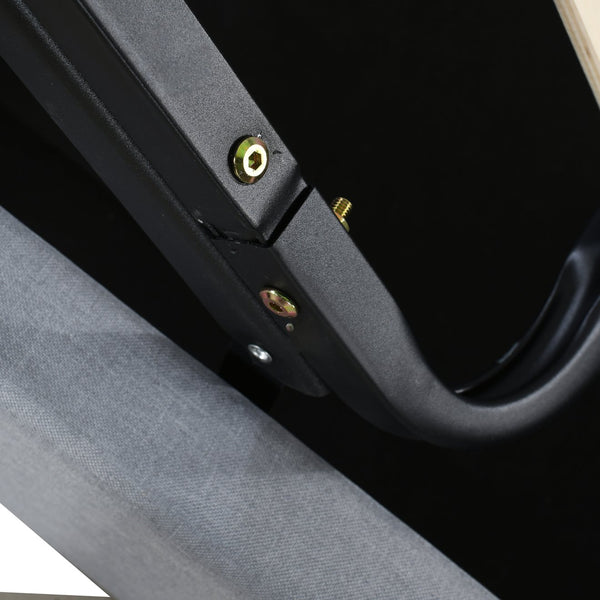 English Elm Twin Upholstered Hydraulic Storage Bed with Vertical Stripe Headboard, Space-Saving Modern Platform Gray SF000185AAE