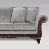 English Elm Hernen Carved Wood Frame Sofa