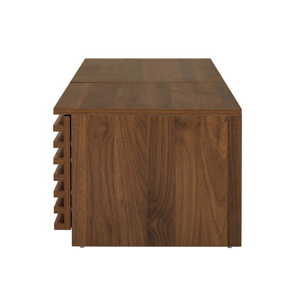 English Elm 70 Inch Walnut Media Console Low Profile Tv Stand with Soft Close Flip Doors N710P374711P