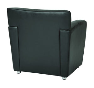 OSP Home Furnishings Club Chair in Faux Leather with Silver Legs for Modern Office or Living Room Seating SL2911S-U6