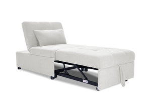 English Elm Convertible Sofa with Pull-Out Bed, Sleek Armless Sherpa Upholstery, Cozy Plush Pillow Included White 45 L x 33 W x 17 H B089P240523