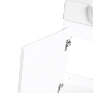 English Elm 24'' Floating Wall Mounted Bathroom Vanity with Ceramic Sink and Soft Close Cabinet Glossy White W999P426636