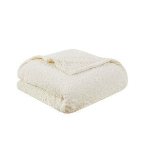 JLA Home Woolrich - Berber Woolrich Burlington plush berber blanket with velvet binding, OEKO‑TEX safe comfort for home layering and cozy nights Ivory WR51-2208